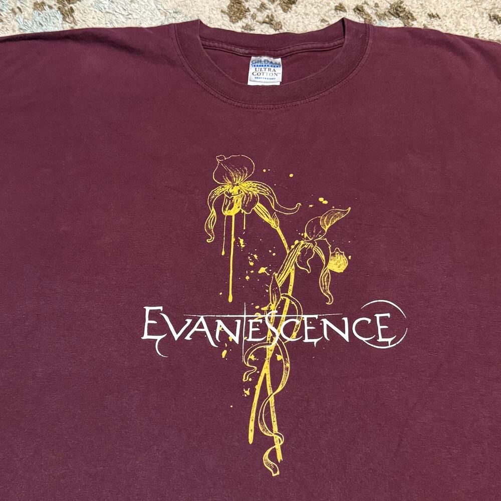 Vintage Evanescence Flowers Shirt Size XL Amy Lee 2000s
